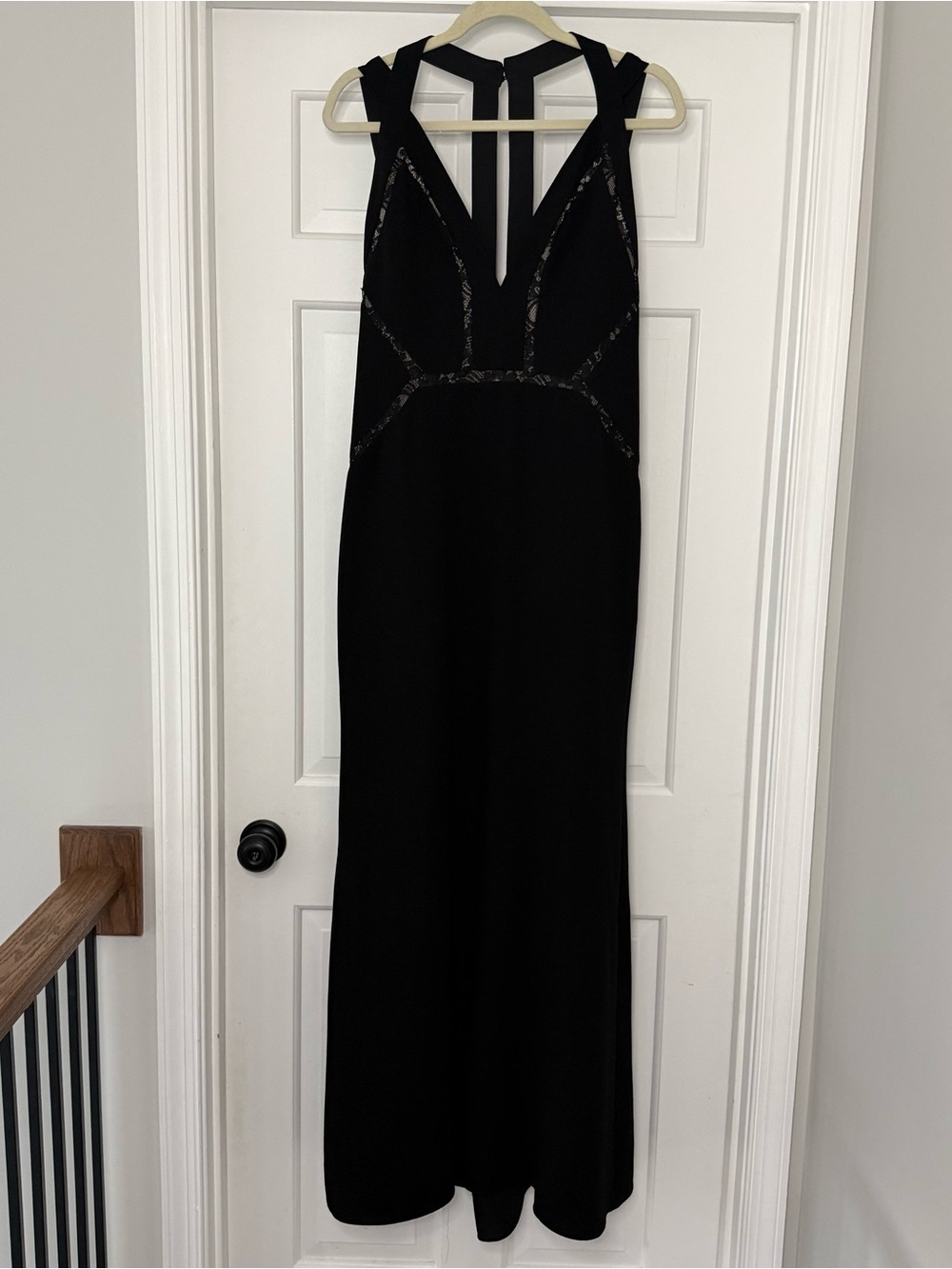 Black Sleeveless V-Neck Evening Gown